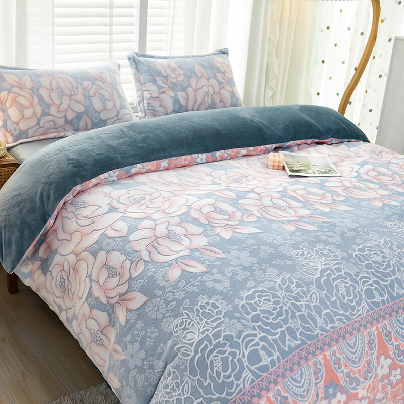 加厚法蘭絨四件套冬季牛奶雕花絨珊瑚絨床單被套雙面加絨床上用品