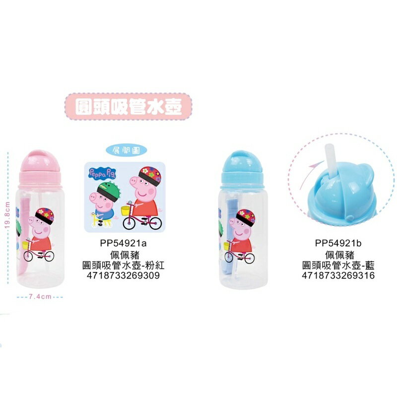 🌟媽媽買🌟 佩佩豬 圓頭吸管水壺(500ml)