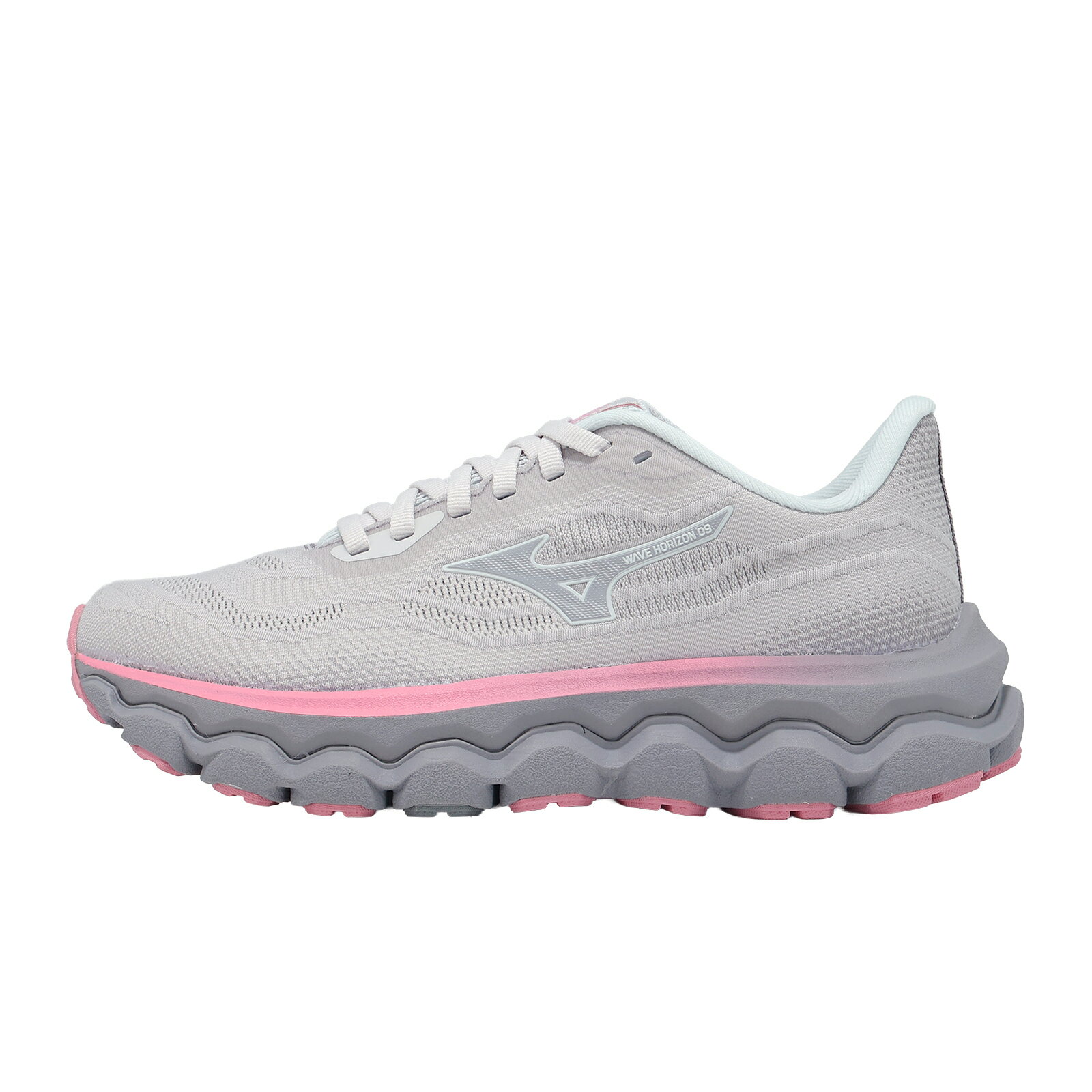 Mizuno 美津濃 慢跑鞋 Wave Horizon 9 超寬楦 女鞋 灰 粉紅 支撐  緩震 J1GD2631-71
