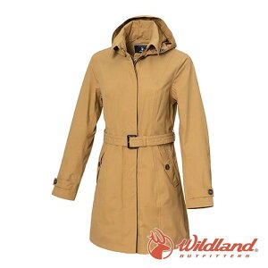 【wildland 荒野】女 長版防水防風時尚外套『黃卡其』0A72909