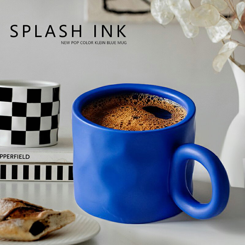 克萊因藍咖啡杯子高檔精致復古馬克杯帶蓋歐式下午茶情侶陶瓷水杯