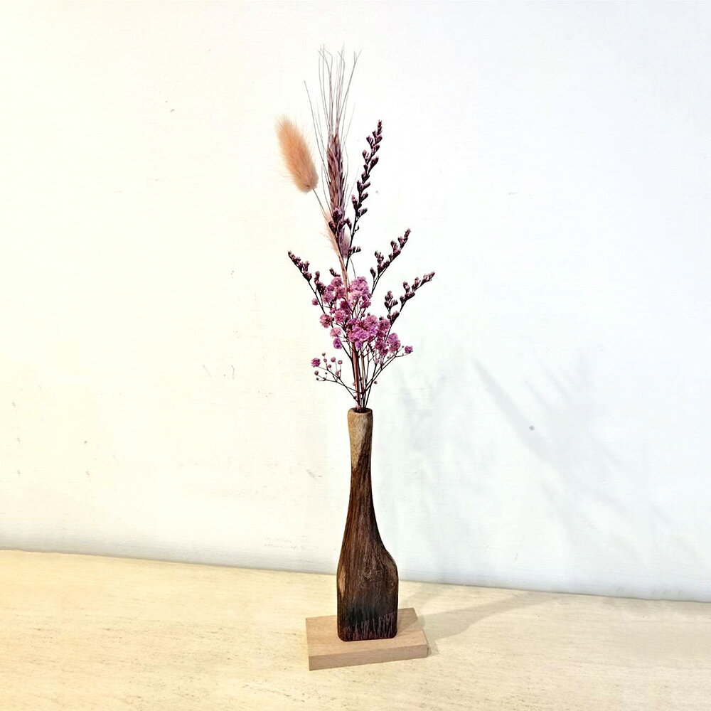 阿奇木器x覓品竹北手作店-小口徑木製花器/花瓶-雞翅木款