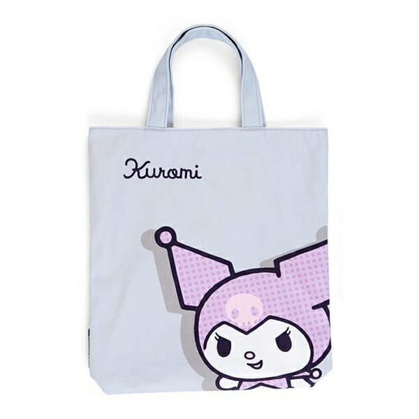 【震撼精品百貨】酷洛米 Kuromi~Sanrio 日本SANRIO三麗鷗 酷洛米帆布短把手提袋(灰大臉)*33899