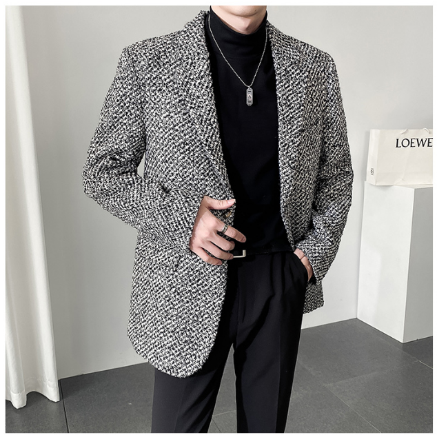 FINDSENSE X 男士寬鬆垂感西裝西服韓系極簡輕熟風外套