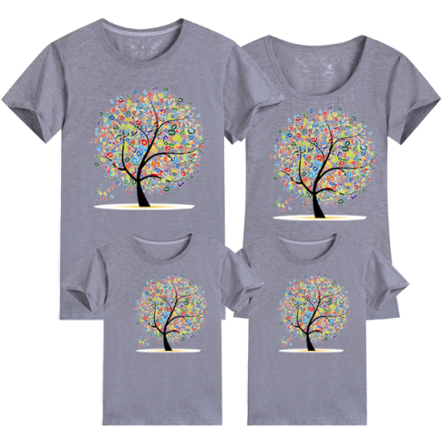 親子裝 幸運樹 短袖T恤 全家福 團體服 純棉T恤 一家三口 一家四口 母女裝 班服 童裝 櫻桃嚴選 0