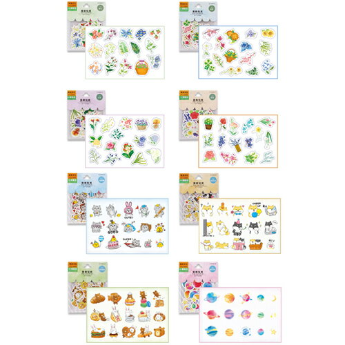 珠友文化 手帳裝飾貼紙包(8種風格)透明防水 DIY黏貼【愛買】