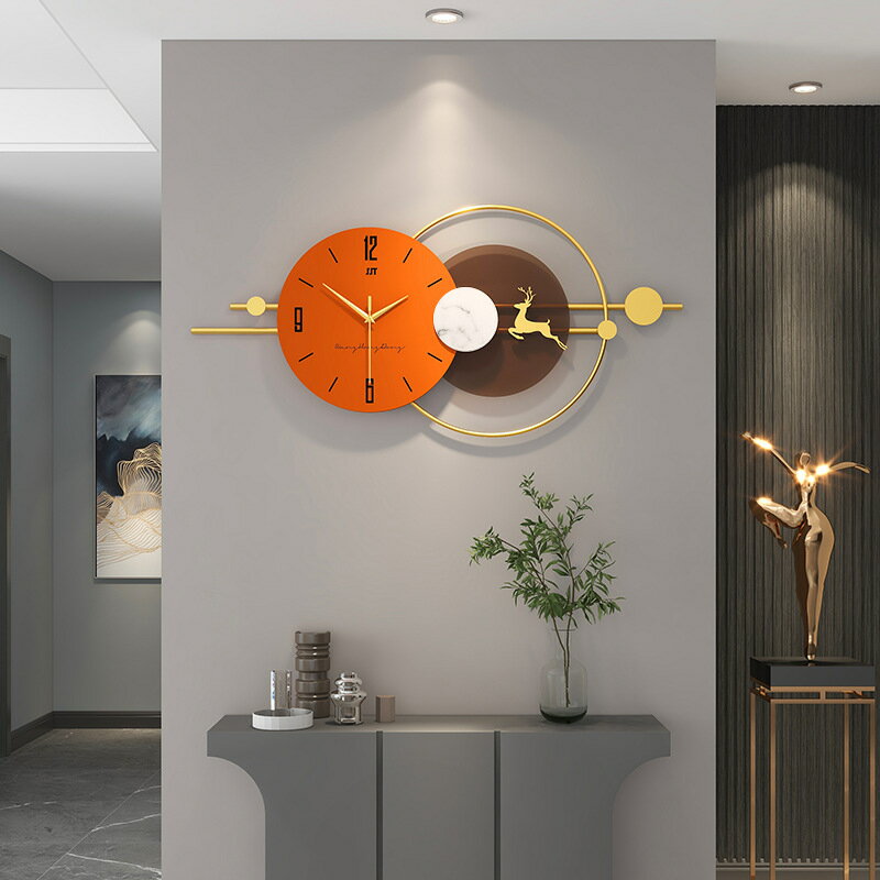 掛鐘簡約北歐家用裝飾鐘表歐式輕奢客廳掛表時尚創意網紅時鐘掛墻 夏洛特居家名品