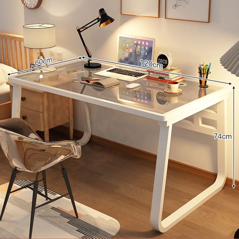 電腦桌鋼化玻璃學生書桌現代簡約臺式辦公桌家用經濟型學生寫字桌