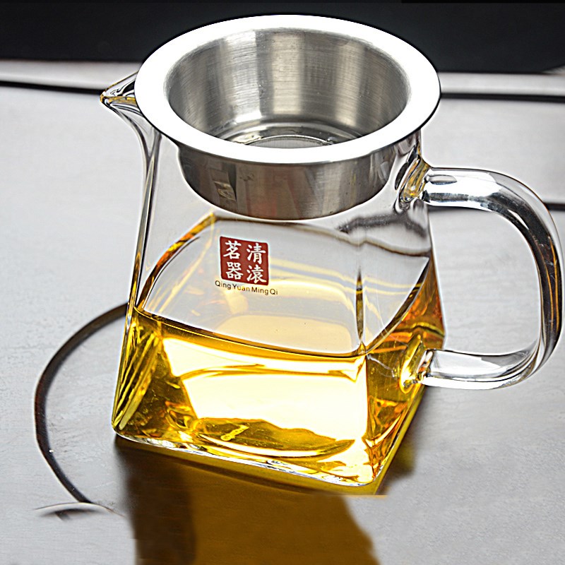 加厚玻璃公道杯帶茶漏一體茶具套裝高檔公杯單個耐高溫茶海分茶器