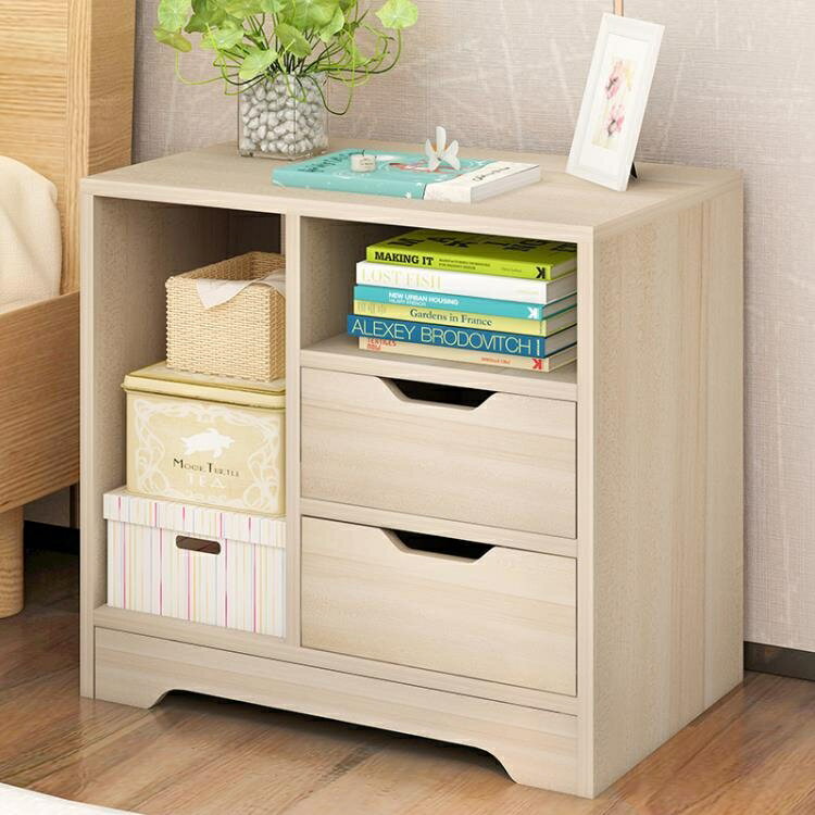 床頭櫃 床頭櫃置物架簡約現代小型臥室經濟型收納櫃仿實木儲物簡易小櫃子