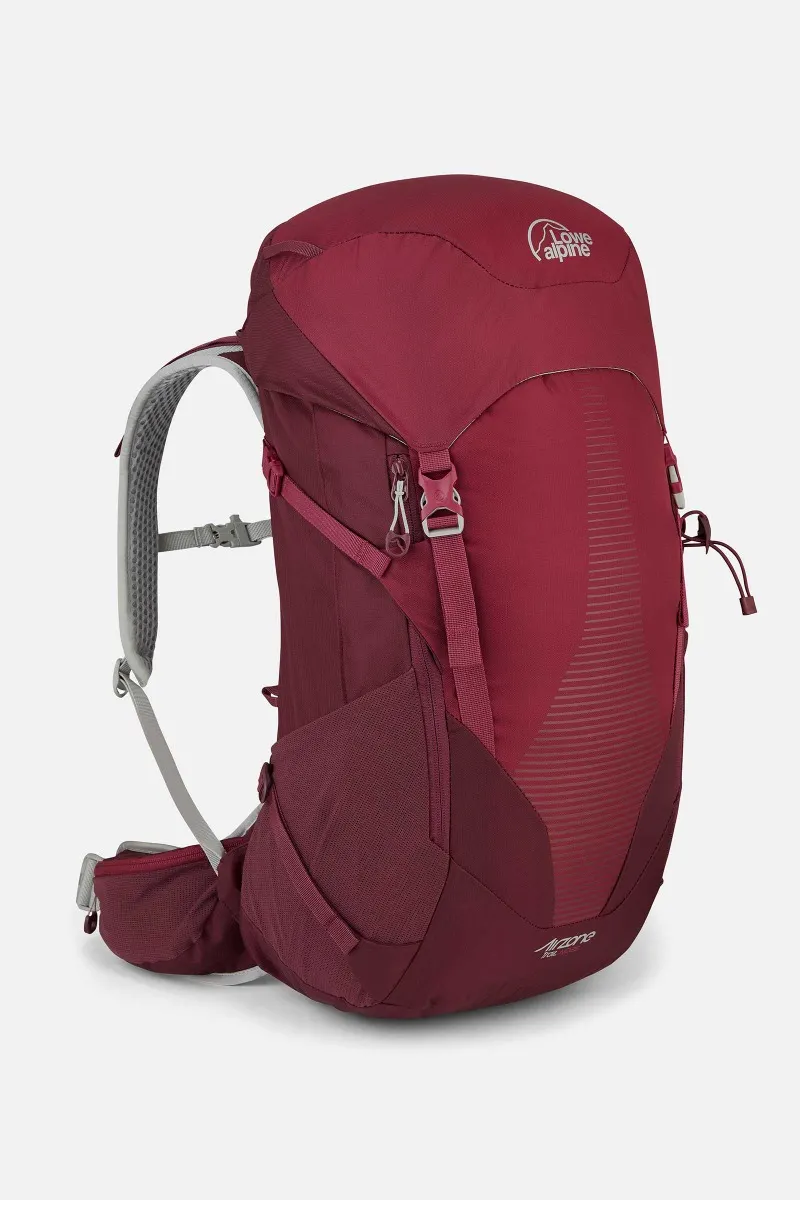 【【蘋果戶外】】Lowe alpine AirZone Trail ND28 莓紅【28L】女款登山背包 透氣網架 附防雨套 登山旅行旅遊自助上班上學後背包 休閒背包