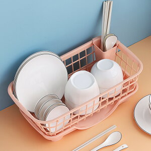 廚房置物架家用廚房碗碟勺筷收納瀝水架塑料瀝水籃碗架餐具收納盒