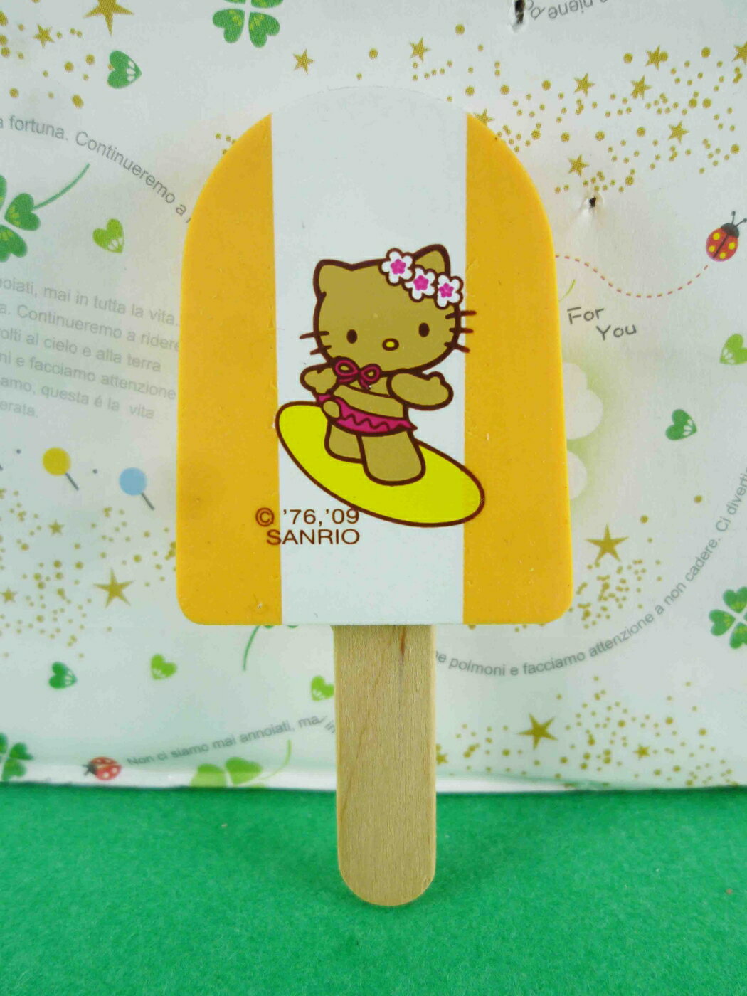 【震撼精品百貨】Hello Kitty 凱蒂貓 冰棒造型橡皮擦-橘夏天 震撼日式精品百貨