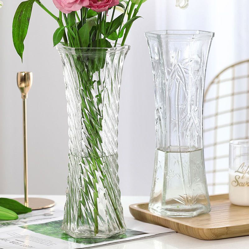 【限時折扣】特大號玻璃花瓶透明水養富貴竹花瓶客廳家用插花瓶擺件