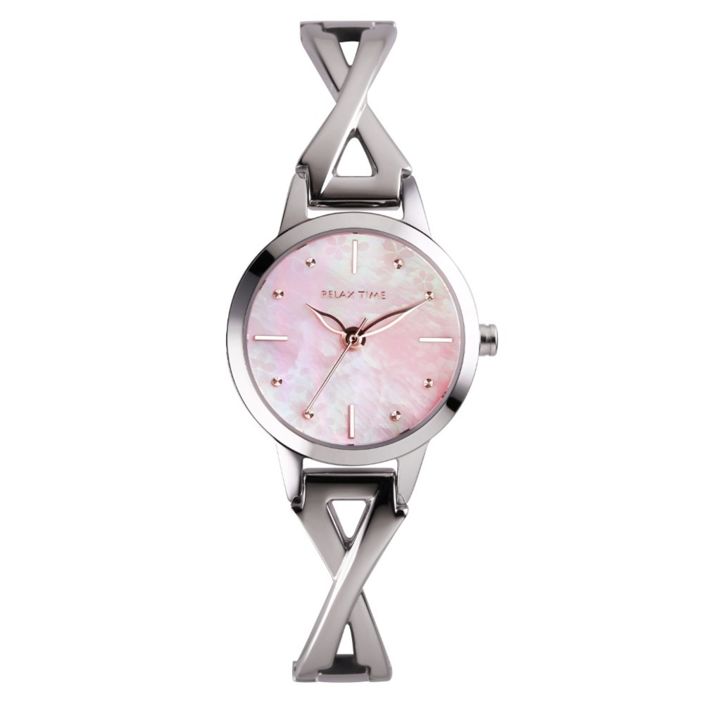 Relax Time RT-117-1 時光漫舞 女錶 銀×粉貝殼 22mm｜樂天領券現折★全館特惠中★指定刷卡回饋10%