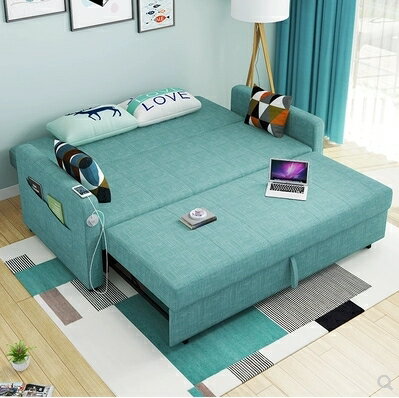 多功能沙發床可折疊客廳小戶型實木簡約現代單雙人1.8米坐臥兩用 快速出貨