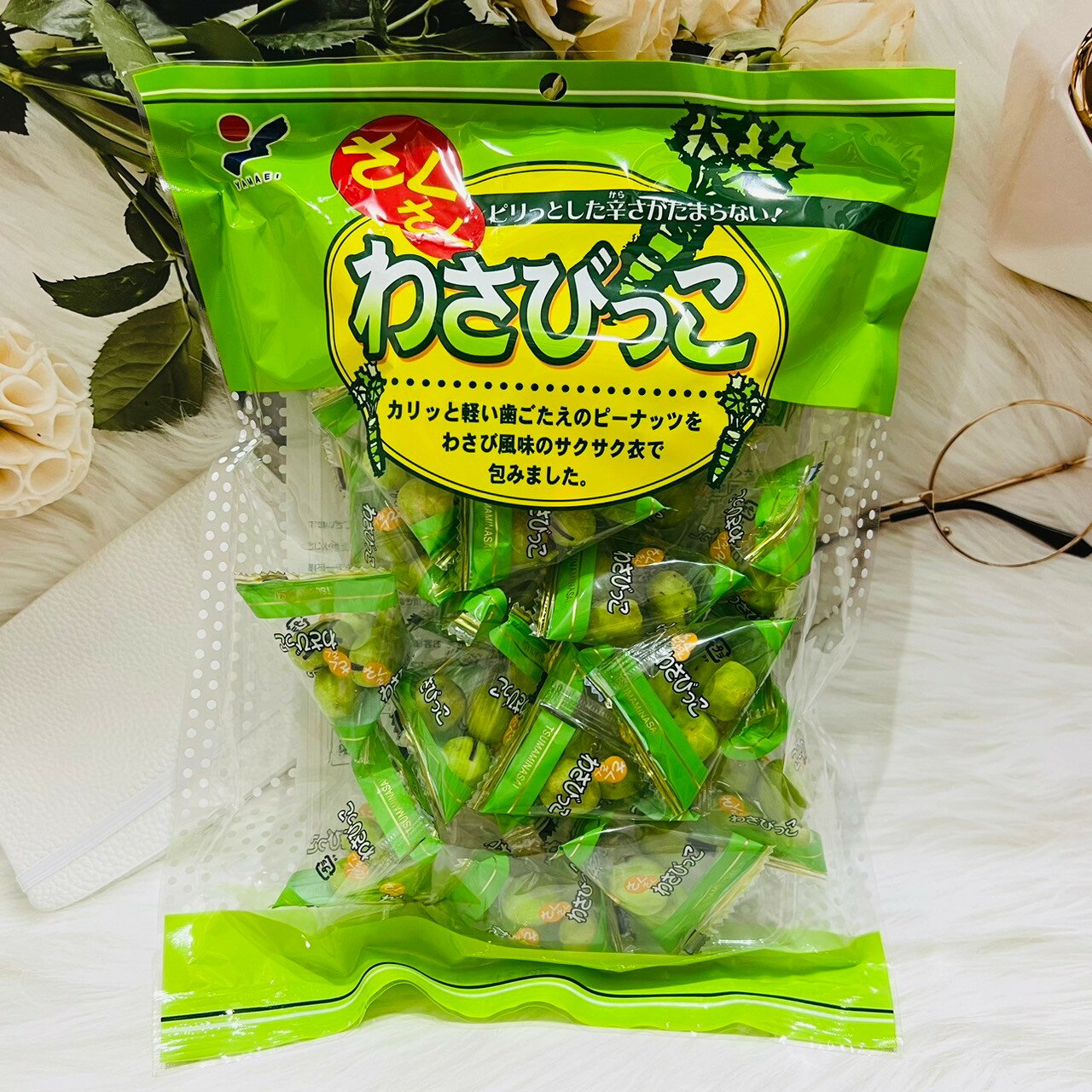 日本 YAMAEI 山榮 山葵風味豆果子 芥末豆 95g 三角包 隨身包