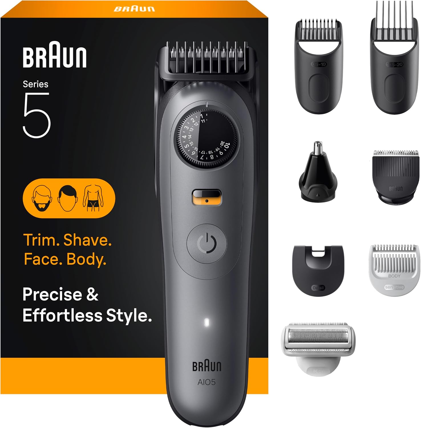 [6美國直購1年保固 ] Braun AIO5510 多功能造型器 電動刮鬍刀 含鼻毛器 Series 5 5510
