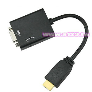 HDMI 轉 VGA 影像轉換線 (附3.5立體音源線)