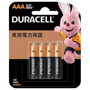DURACELL 金頂 鹼性 4號 AAA 電池 8顆入 /卡裝