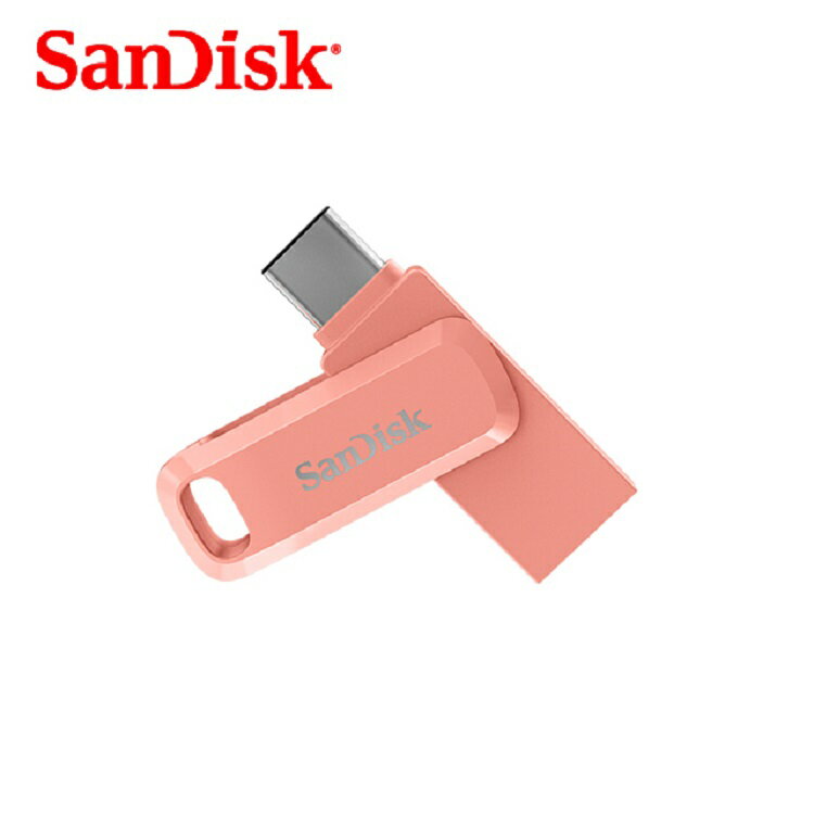 SanDisk SDDDC3 Ultra Go USB Type-C 蜜桃橘 雙用隨身碟-富廉網