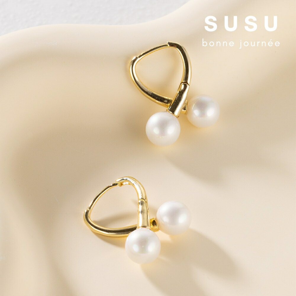 SU SU︱法式交叉珍珠耳環❤️日韓 明星 熱銷 925純銀 防過敏 珍珠 飾品 耳環 項鍊 手鍊 穿搭 時尚 3