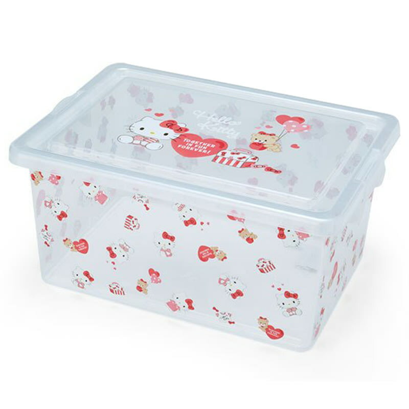 【震撼精品百貨】凱蒂貓 Hello Kitty~日本SANRIO三麗鷗KITTY透明拿蓋收納箱L-小熊*90204