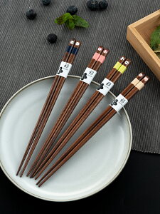 日式尖頭鐵刀木筷子家用家庭筷餐具木質筷一人一筷原木