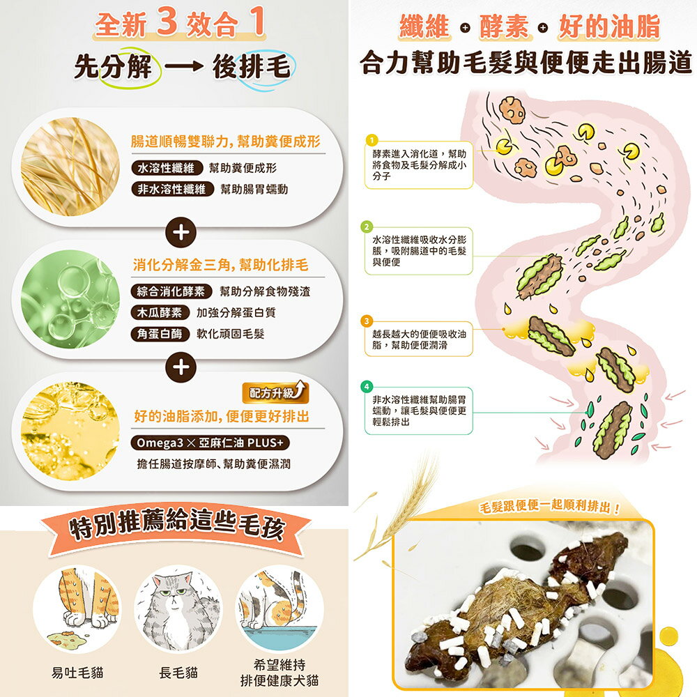 汪喵星球排毛粉 化毛粉 貓咪排毛 天然植物纖維& 酵素 50g 4