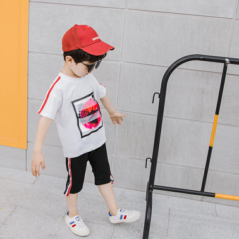 兒童男童夏季套裝新款男孩短袖中小童寶寶春裝韓版帥氣潮童裝 4