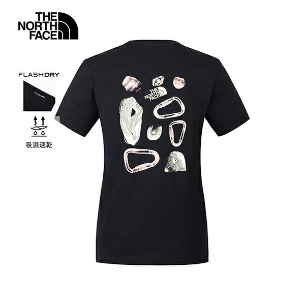 美國[The North Face] W CLIMB SS TEE GRAPHIC 女款短袖快乾T 黑