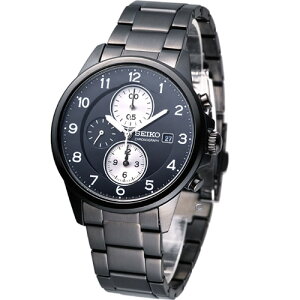 SEIKO 精工錶 時尚科技 計時男腕錶7T92-0LF0SD(SBTQ091J)-40mm-黑面鋼帶【刷卡回饋 分期0利率】