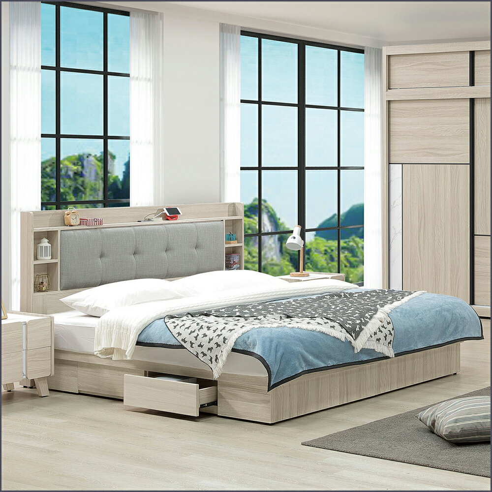 3.5 / 5 / 6尺 床頭片/床底 標準雙人床頭板 床頭背板 床底 抽屜床組  單人加大【163B3401】Leader傢居館163-HY901