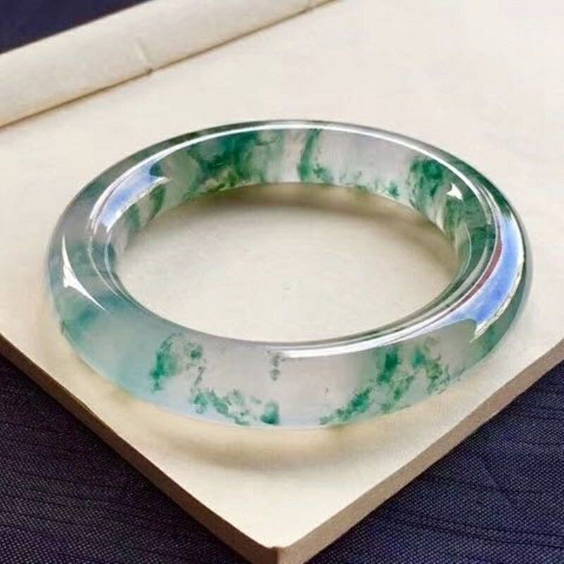【現貨】【帶證書】緬甸冰種翡翠飄花手鐲玉手鐲子玉石女款送禮送媽媽生日【北歐家居生活】