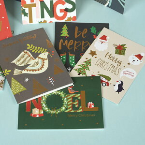圣誕節賀卡信封套裝2021年新款ins風圣誕節兒童祝福感謝留言卡片禮品禮物禮盒明信片信箋手寫空白卡片紙2201