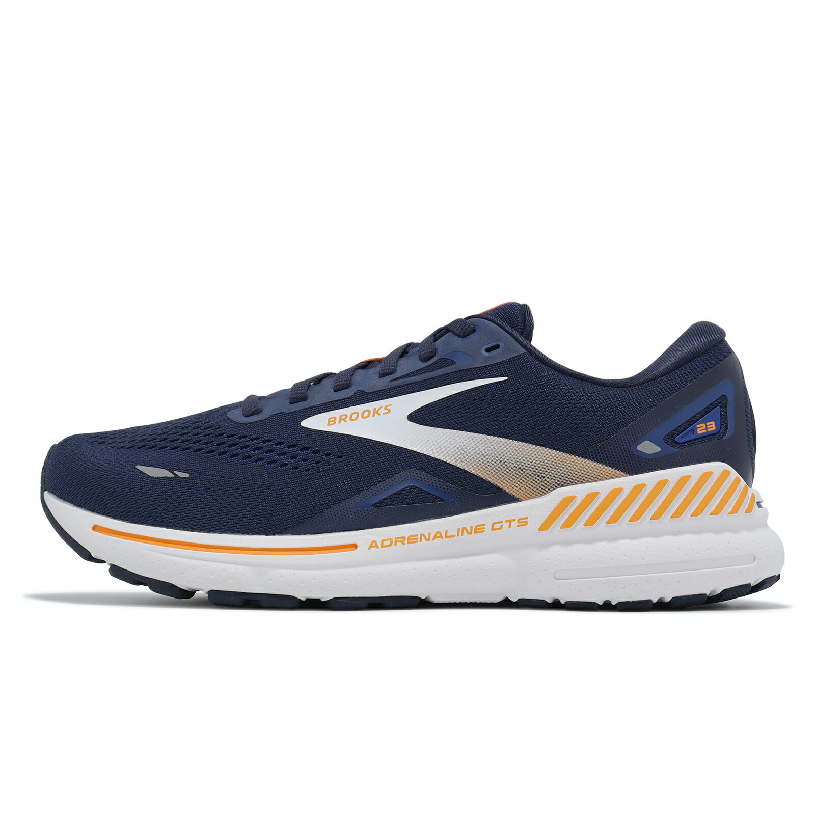 Brooks 慢跑鞋 Adrenaline GTS 23 男鞋 藍 橙 緩震 腎上腺素 回彈 支撐 路跑 運動鞋 1103911D486