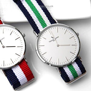范倫鐵諾˙古柏 簡約刻度帆布手錶 柒彩年代【NEV4】