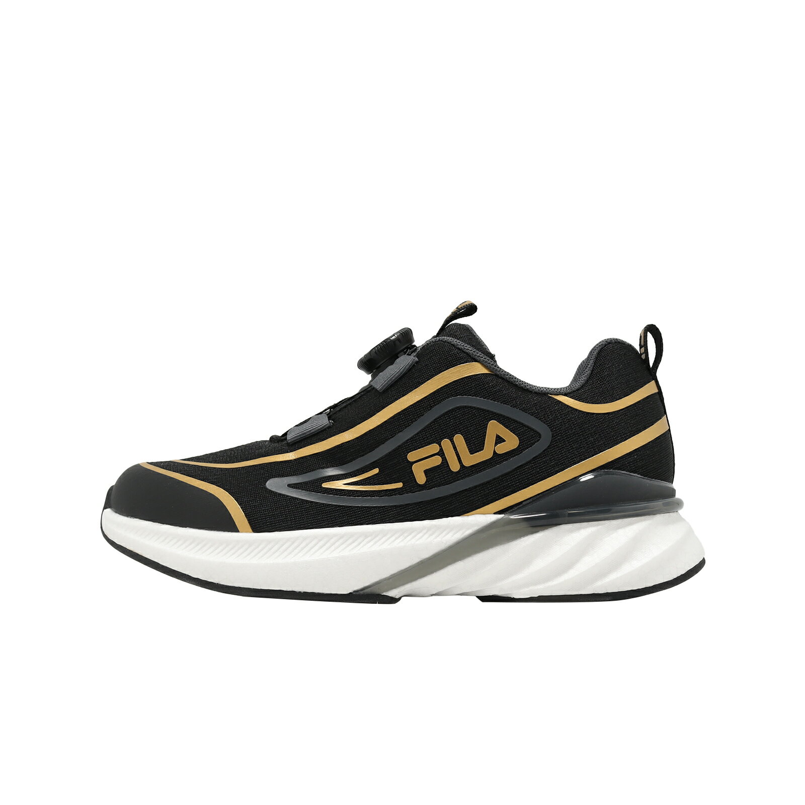 Fila 慢跑鞋 J810A 中大童鞋 女鞋 小朋友 黑 旋鈕 運動鞋 3J810A008