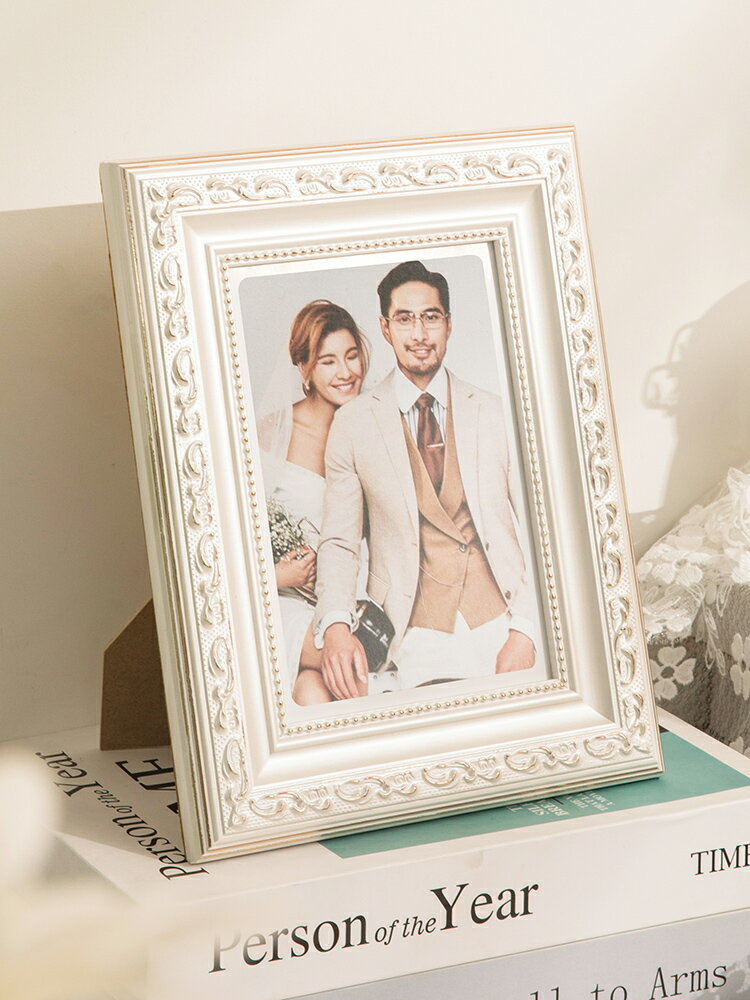 相框*實木大相框擺臺6寸7寸8寸結婚照相框洗照片情侶夫妻畫框框架掛墻 雙十二特惠