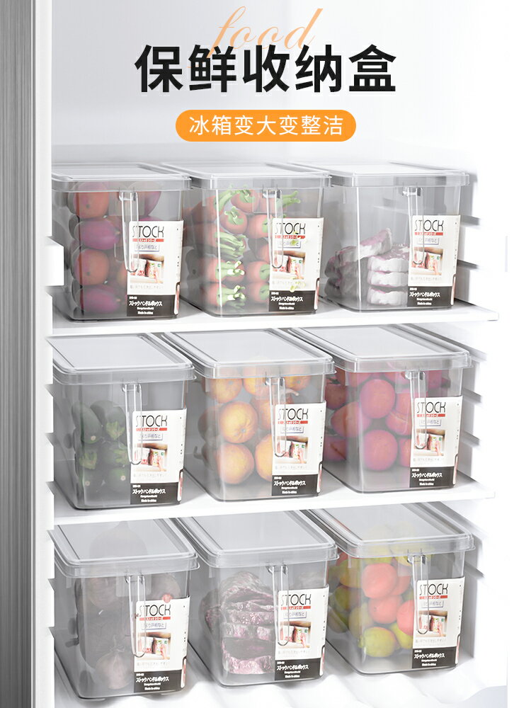 冰箱收納盒食品級大容量冷凍專用廚房蔬菜水果保鮮儲物盒透明帶蓋