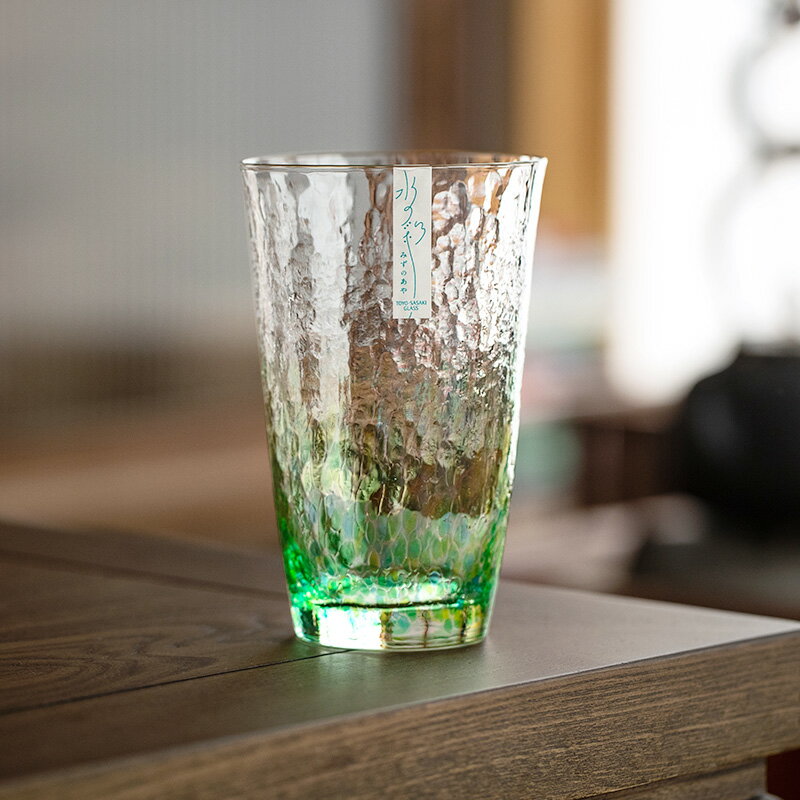 東洋佐佐木花彩錘紋玻璃杯無鉛水晶水杯日本進口家用可愛女生杯子