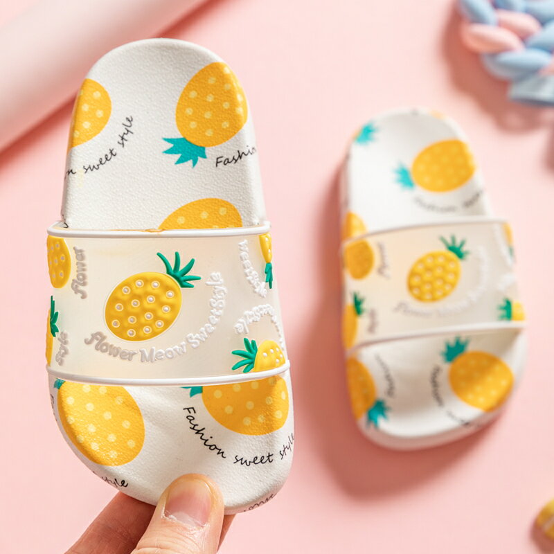 2022新款小女孩水果拖鞋夏季軟底防臭防滑室內兒童寶寶女童涼拖鞋