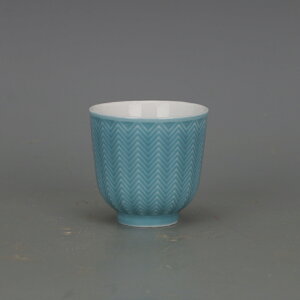 景德鎮廠貨高溫單色釉藍釉杯 手工瓷器客廳家居日用裝飾茶杯酒杯
