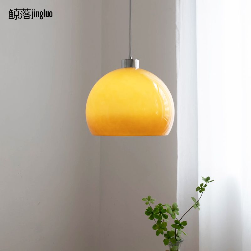 110v吊燈 燈具 中古包豪斯餐廳小吊燈法式復古玻璃餐廳臥室床頭北歐飄窗藝術燈具