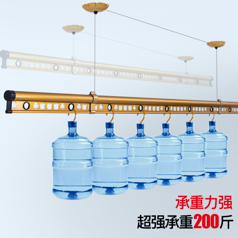升降曬衣架 手搖曬衣架 曬衣架 陽臺手搖升降晾衣架雙桿式曬衣架加筋加厚室內晾衣桿自動涼『xy14147』