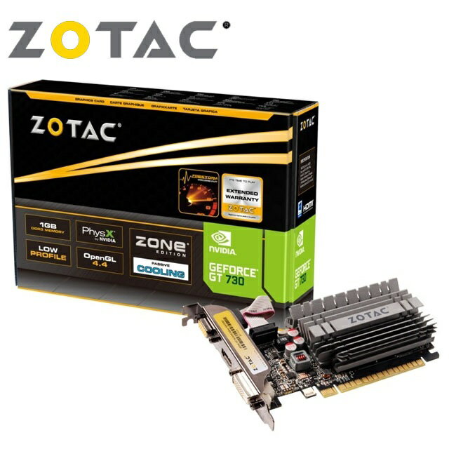 【hd數位3c】ZOTAC GT730 2GB Zone Edition(902MHz/2G DDR3/無風扇/註四年)三介面【下標前請先詢問 有無庫存】