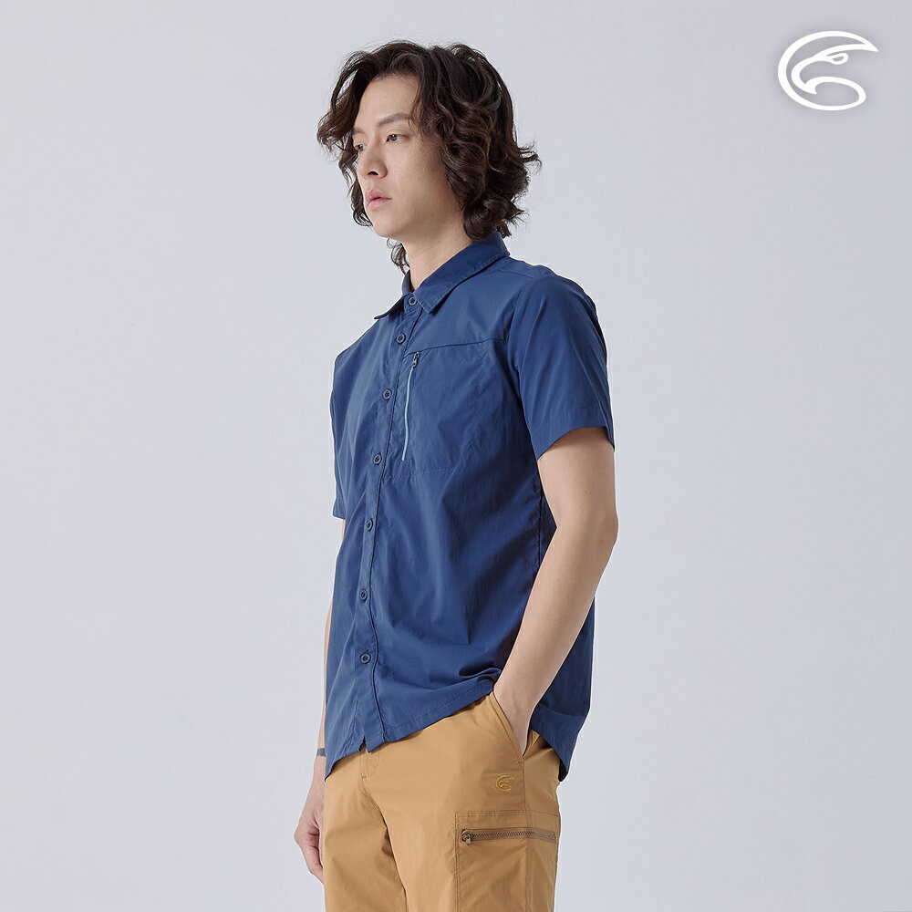 ADISI 男UPF50+透氣快乾短袖襯衫 AL2411019 (M-3XL)｜抗UV 彈性 吸濕 速乾 輕薄 休閒上衣 2