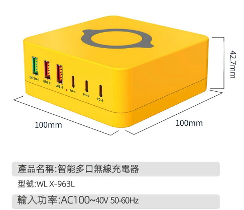 963L多口充電座200W-支援筆電-氮化鎵充電器 MacBook Pro 適配器-無線充電【APP下單享6%回饋】 2