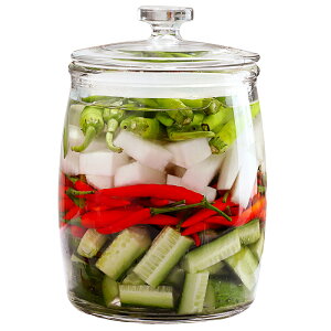 泡菜壇子玻璃加厚密封罐家用四川腌制酸菜咸菜缸腌菜大號儲物罐子