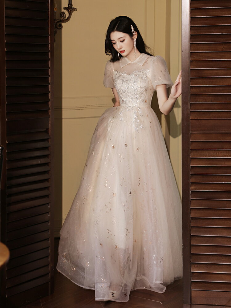 大尺碼晚禮服洋裝 晚禮服女在逃公主風高級感高階輕奢成人禮學生藝考高中生日小禮裙